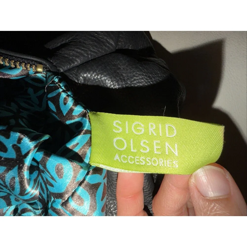 Sigrid Olsen Hobo Shoulder Leather Bag Black Tassel